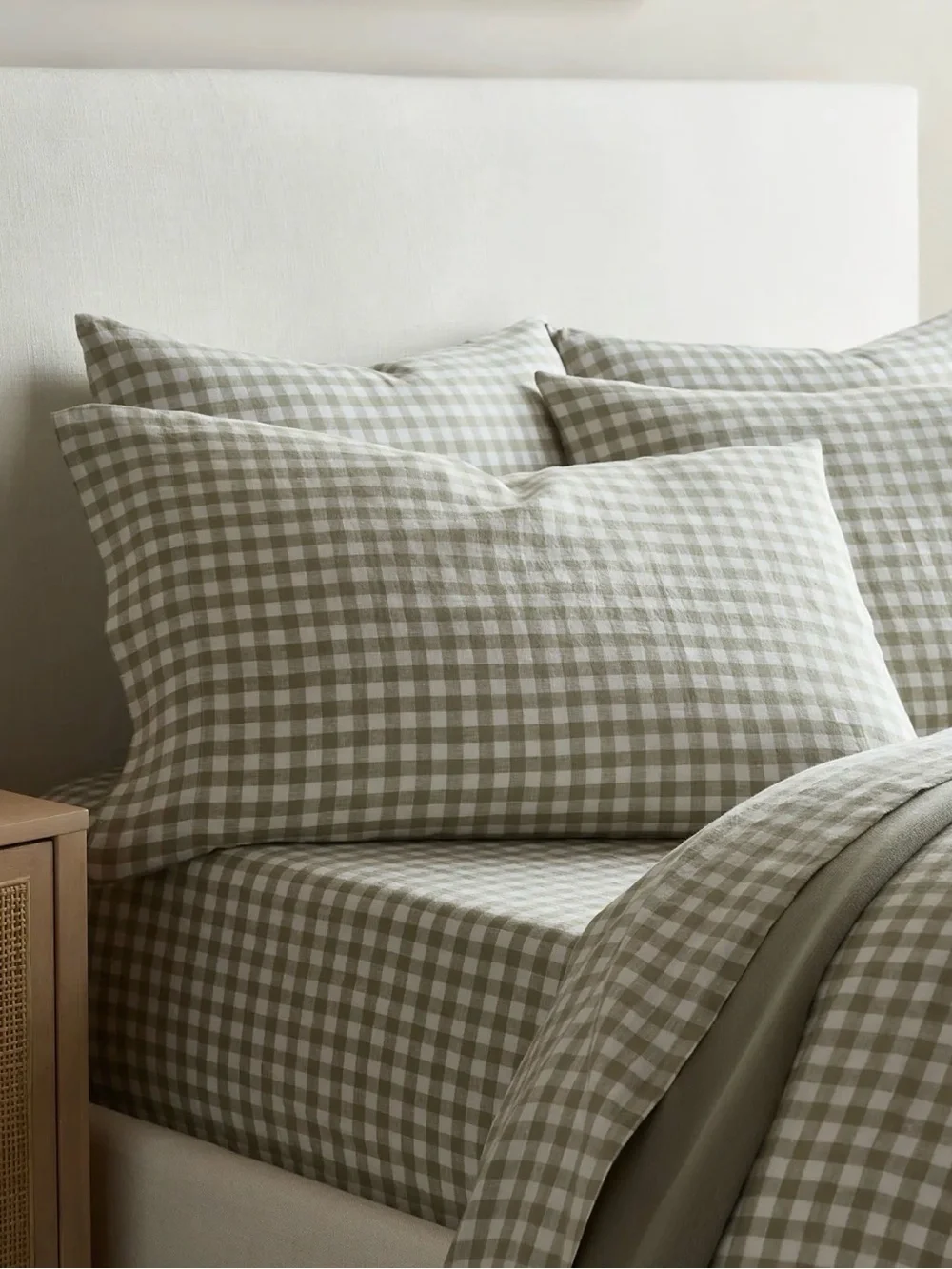 Willowleaf Gingham Linen King Sham Set - Retail $50